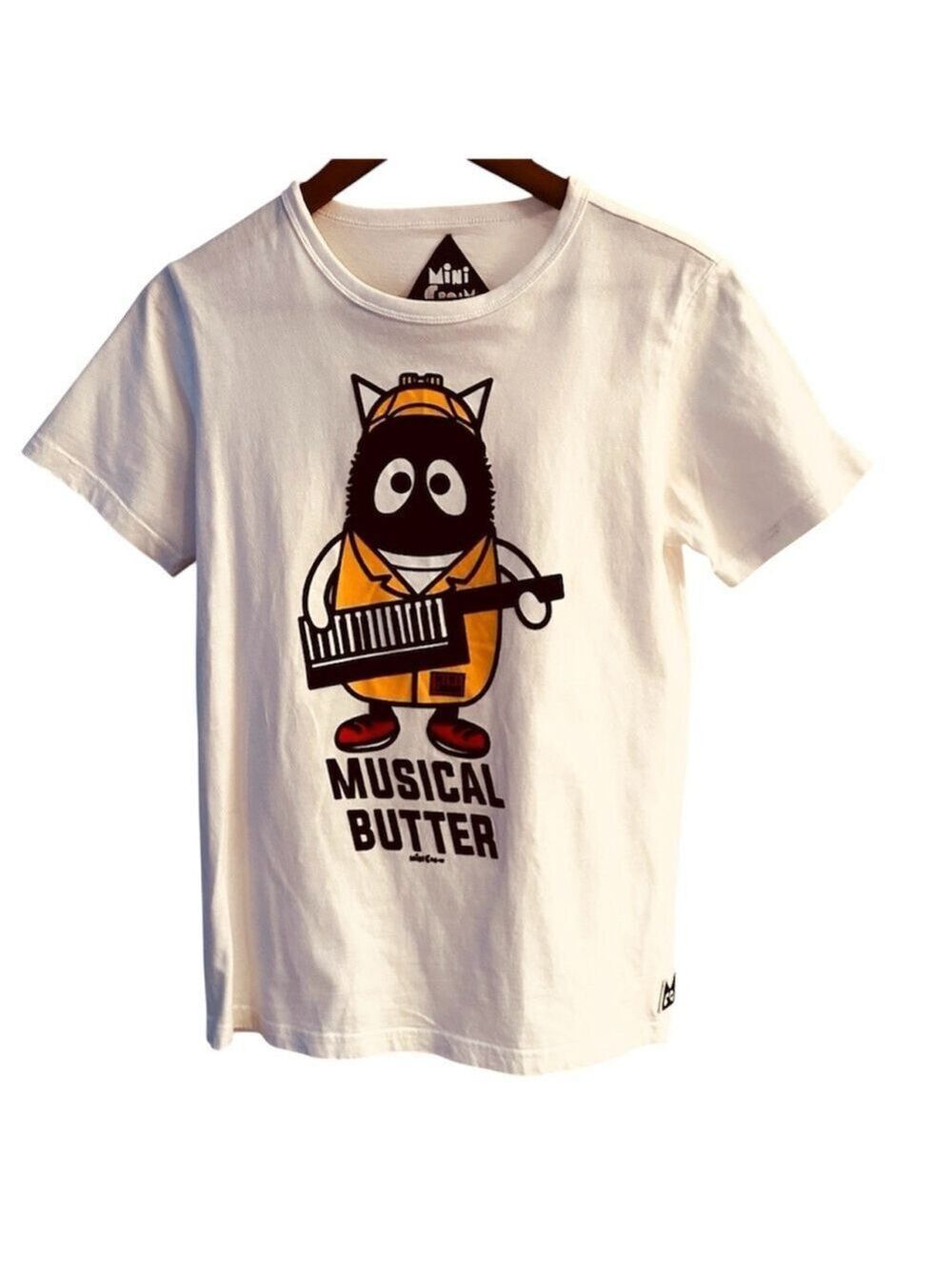 MINI CREAM "Musical Butter" Flocked graphic t- shirt, sz  Med